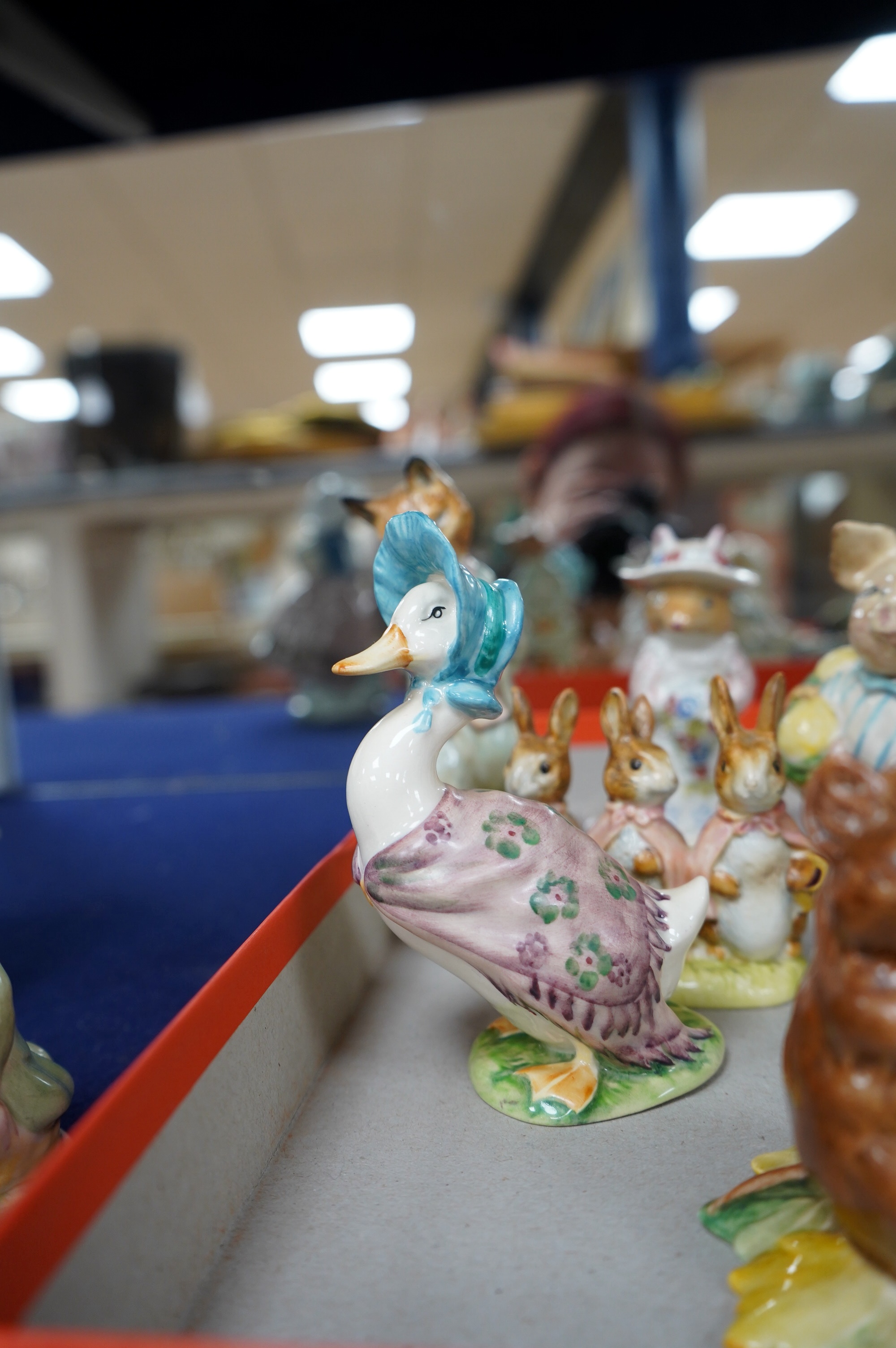 A collection of Beswick Beatrix Potter figures and other porcelain figures, including Meissen, Doulton and Lladro. Condition - mostly good